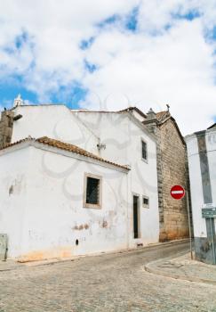 old houses in Faro city, Portugal
