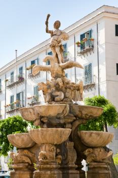 baroque statue - fountain in Palermo, Italy