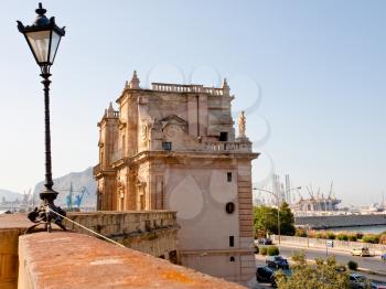 Porta Felice - baroque triumphal gateway in La Cala (old port), Palermo, Sicily