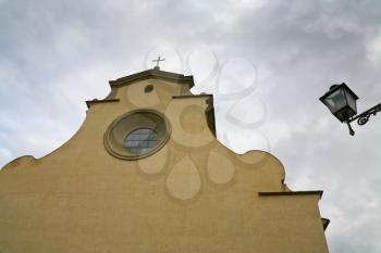 facade of Basilica of Santa Maria del Santo Spirito in Florence, Italy
