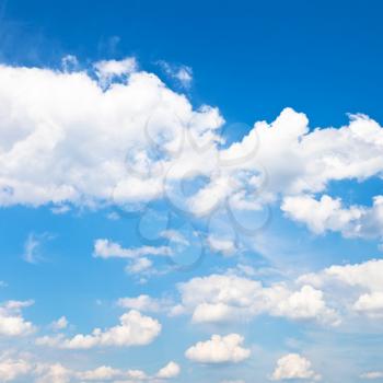 many white clouds in blue sky in summer day