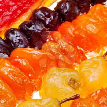 armenian sugared sweet fruits close up