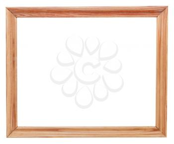 simple wood picture frame with cutout canvas isolated on white background