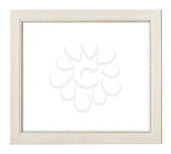 white flat horizontal picture frame with cutout canvas isolated on white background