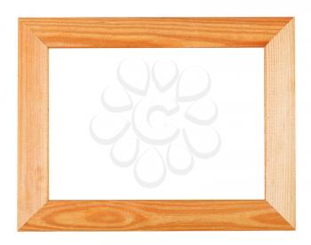 wide simple wooden picture frame isolated on white background