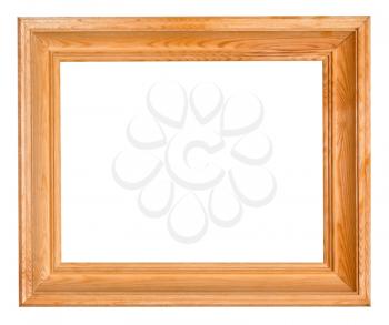 wide wooden picture frame isolated on white background