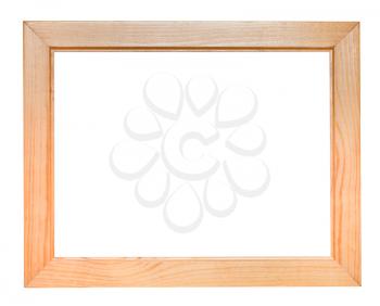 wide flat wooden picture frame isolated on white background