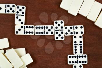 top view of line of play in domino game