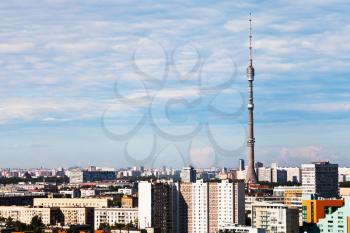 panorama of Moscow with Ostankino TV tower