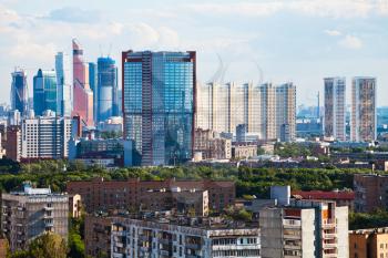 view of residential and business areas in Moscow