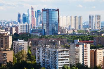 old and new urban neighborhoods in Moscow