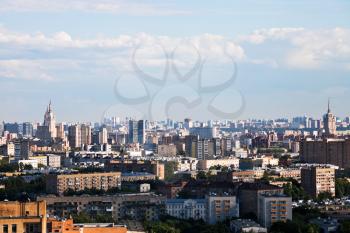 summer afternoon skyline of Moscow