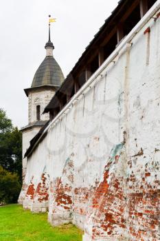 old fortified walls of Andronikov Monastery in Moscow, Russia