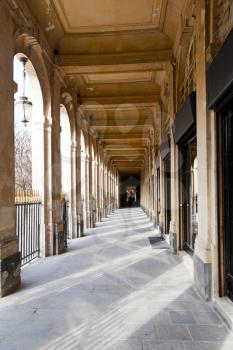 arcade of Palais-Royal Palace in Paris