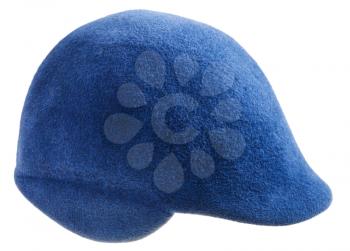 felt blue cap isolated on white background