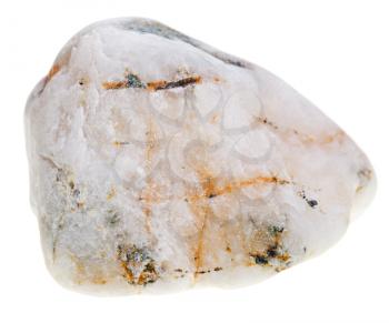 white marble pebble stone isolated on white background