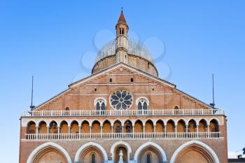 front view of Basilica di Sant Antonio da Padova, in Padua, Ital