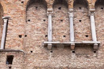brick wall of theodoric palace in Ravenna, Italy