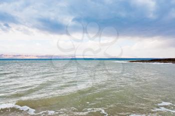 Dead Sea in cloudy day