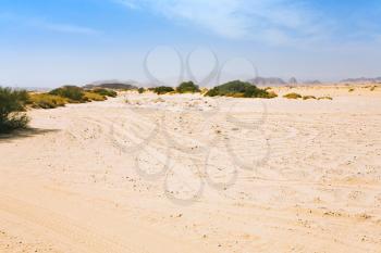 sand haze in Wadi Rum desert, Jordan