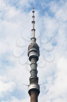MOSCOW, RUSSIA - SEPTEMBER,22: Ostankino television tower in Moscow, Russia.The tower standing 540.1 metres tall, Ostankino was designed by Nikolai Nikitin. In Moscow, Russia on September 22, 2012