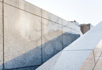 zigzags of outdoor granite stairways 