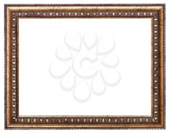 baroque style wooden picture frame with cut out canvas isolated on white background