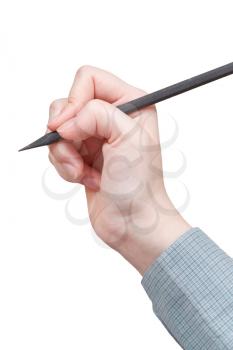 hand draws by black pencil isolated on white background