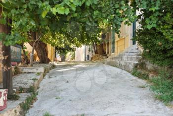 small street in Athens, Greece in summer day