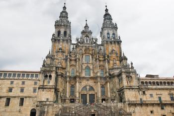 western facade of The Cathedral of Santiago de Compostela, Galicia, Spain