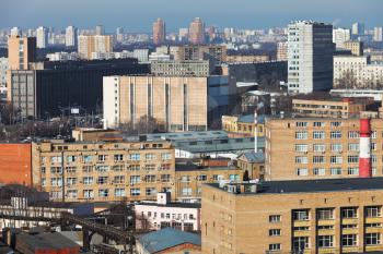skyline of voykovsky residential district in Moscow
