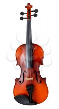 classical wooden fiddle isolated on white background