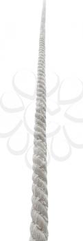 bottom view of cotton rope isolated on white background