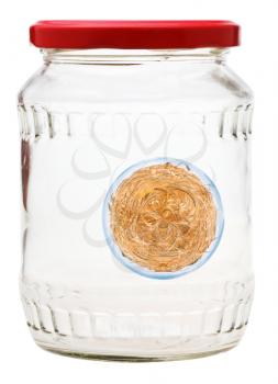 little wheat planet preserved in closed glass jar
