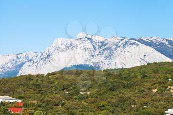 view of Crimean Mountain from Gaspra on Southern Coast of Crimea
