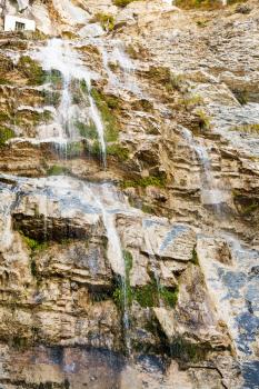 waterfall uchan-su in Crimean rocks near Yalta city