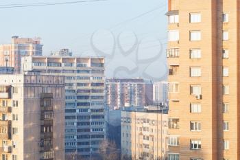 residential quarter in winter morning in Moscow