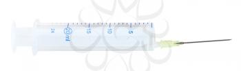 Medical disposable 20 ml syringe isolated on white background