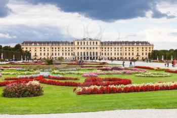 travel to Vienna city - landscape design of garden Schloss Schonbrunn palace, Vienna, Austria