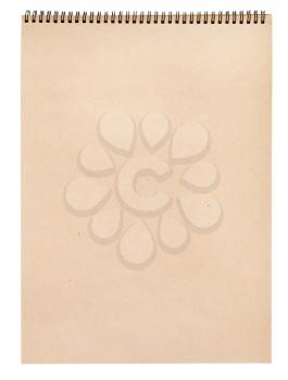blank kraft paper in art album for graphic drawing isolated on white background