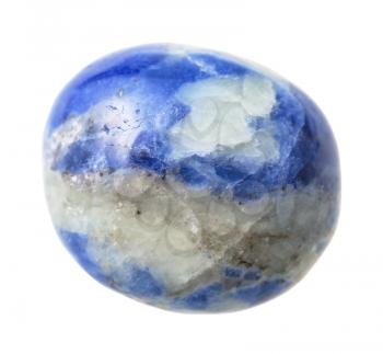 natural mineral gem stone - specimen of Sodalite gemstone isolated on white background close up