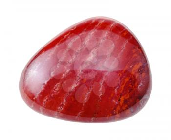natural mineral gem stone - red Jasper gemstone isolated on white background close up