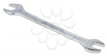 chrome-vanadium open-end wrench isolated on white background