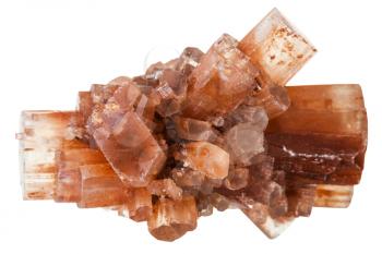 macro shooting of collection natural rock - Aragonite mineral stone isolated on white background