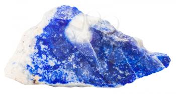 macro shooting of collection natural rock - lazurite (lapis lazuli) mineral stone isolated on white background