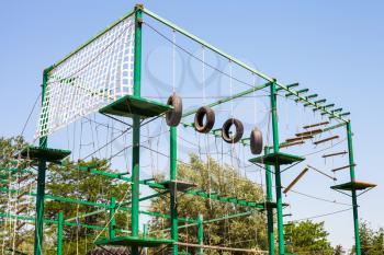 outdoor obstacle course in sunny summer day