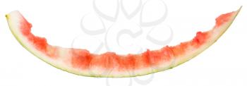 Peel of eaten watermelon isolated on white background