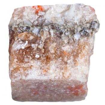 macro shooting of mineral resources - Halite (rock salt) stone isolated on white background