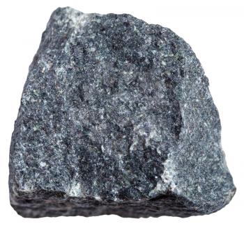 macro shooting of Igneous rock specimens - Gabbro stone isolated on white background