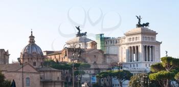 travel to Italy - Altare della Patria (Monument to Victor Emmanuel II), Central Museum of Risorgimento, dome of Chiesa dei Santi Luca e Martina in Rome city